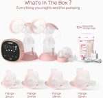 NCVI Double Electric Breast Pump 8782, Portable Anti-Backflow, with 4 Size Flanges, 4 Modes & 9 Levels, LED Display, 10 Breastmilk Storage Bags, Ultra-Quiet and Pain Free Breast Pumps - Image 8